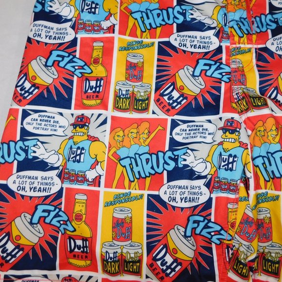 The Simpsons Mens XL Duffman Comic Swim Board Shorts - Picture 7 of 9